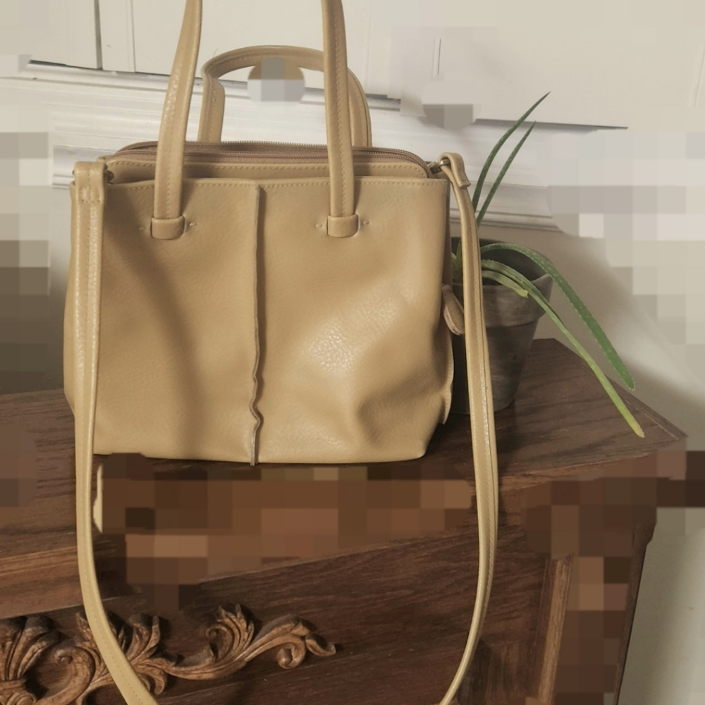 Vintage (80's) Liz Claiborne Leather Tan Tote Bag/Purse